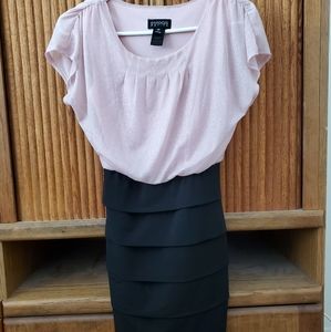 Size 4 Petite Pink and black cocktail dress